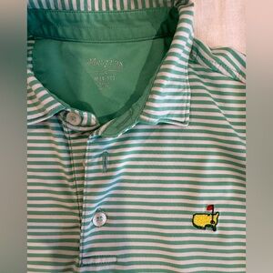 Masters Augusta Kids Medium M polo dri-fit  green white age 8-10